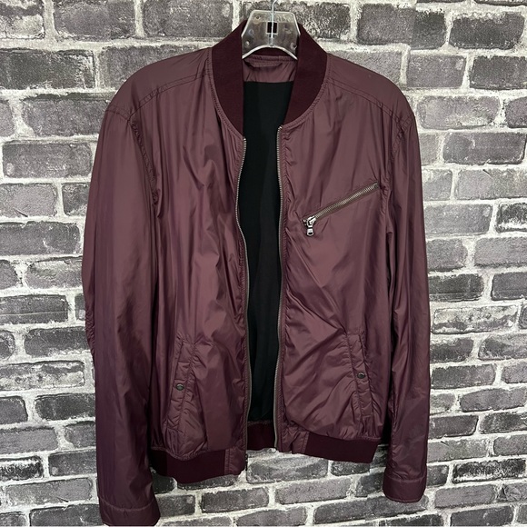 John Varvatos Burgundy light weight Bomber Jacket - Picture 11 of 13